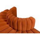 Meridian Arc Cognac Velvet 4 pc Modular Sectional IMAGE 7