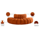  Manufacturer Color_Cognac -- Arc 90" Cognac Velvet Upholstered 4 pc Modular Sectional IMAGE 9