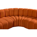  Manufacturer Color_Cognac -- Arc 133" Cognac Velvet Upholstered 5 pc Modular Sectional IMAGE 10