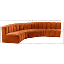  Manufacturer Color_Cognac -- Arc 133" Cognac Velvet Upholstered 5 pc Modular Sectional IMAGE 14