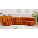  Manufacturer Color_Cognac -- Arc 133" Cognac Velvet Upholstered 5 pc Modular Sectional IMAGE 2