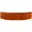  Manufacturer Color_Cognac -- Arc 133" Cognac Velvet Upholstered 5 pc Modular Sectional IMAGE 3