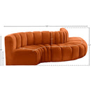 Manufacturer Color_Cognac -- Arc 122" Cognac Velvet Upholstered 5 pc Modular Sectional IMAGE 10