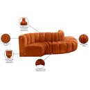  Manufacturer Color_Cognac -- Arc 122" Cognac Velvet Upholstered 5 pc Modular Sectional IMAGE 11