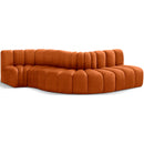 Manufacturer Color_Cognac -- Arc 122" Cognac Velvet Upholstered 5 pc Modular Sectional IMAGE 1