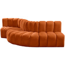  Manufacturer Color_Cognac -- Arc 122" Cognac Velvet Upholstered 5 pc Modular Sectional IMAGE 6