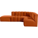  Manufacturer Color_Cognac -- Arc 127" Cognac Velvet Upholstered 5 pc Modular Sectional IMAGE 11