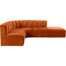  Manufacturer Color_Cognac -- Arc 127" Cognac Velvet Upholstered 5 pc Modular Sectional IMAGE 9