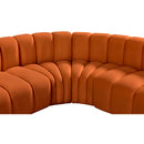  Manufacturer Color_Cognac -- Arc 145" Cognac Velvet Upholstered 6 pc Modular Sectional IMAGE 10