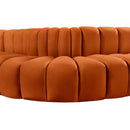 Meridian Arc Cognac Velvet 6 pc Modular Sectional IMAGE 13