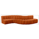 Meridian Arc Cognac Velvet 6 pc Modular Sectional IMAGE 14