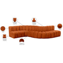  Manufacturer Color_Cognac -- Arc 145" Cognac Velvet Upholstered 6 pc Modular Sectional IMAGE 15