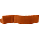 Meridian Arc Cognac Velvet 6 pc Modular Sectional IMAGE 3