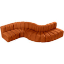  Manufacturer Color_Cognac -- Arc 145" Cognac Velvet Upholstered 6 pc Modular Sectional IMAGE 4