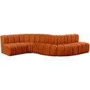  Manufacturer Color_Cognac -- Arc 145" Cognac Velvet Upholstered 6 pc Modular Sectional IMAGE 5