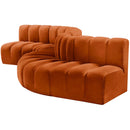  Manufacturer Color_Cognac -- Arc 145" Cognac Velvet Upholstered 6 pc Modular Sectional IMAGE 7