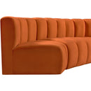  Manufacturer Color_Cognac -- Arc 151" Cognac Velvet Upholstered 6 pc Modular Sectional IMAGE 10