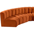  Manufacturer Color_Cognac -- Arc 151" Cognac Velvet Upholstered 6 pc Modular Sectional IMAGE 11