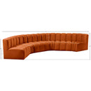  Manufacturer Color_Cognac -- Arc 151" Cognac Velvet Upholstered 6 pc Modular Sectional IMAGE 12