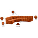  Manufacturer Color_Cognac -- Arc 151" Cognac Velvet Upholstered 6 pc Modular Sectional IMAGE 13