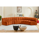  Manufacturer Color_Cognac -- Arc 151" Cognac Velvet Upholstered 6 pc Modular Sectional IMAGE 2