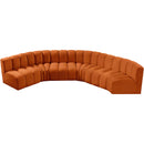  Manufacturer Color_Cognac -- Arc 151" Cognac Velvet Upholstered 6 pc Modular Sectional IMAGE 4
