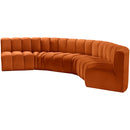  Manufacturer Color_Cognac -- Arc 151" Cognac Velvet Upholstered 6 pc Modular Sectional IMAGE 6