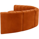  Manufacturer Color_Cognac -- Arc 151" Cognac Velvet Upholstered 6 pc Modular Sectional IMAGE 7