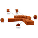  Manufacturer Color_Cognac -- Arc 146" Cognac Velvet Upholstered 6 pc Modular Sectional IMAGE 14