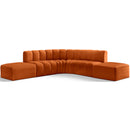  Manufacturer Color_Cognac -- Arc 146" Cognac Velvet Upholstered 6 pc Modular Sectional IMAGE 1