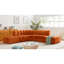  Manufacturer Color_Cognac -- Arc 146" Cognac Velvet Upholstered 6 pc Modular Sectional IMAGE 2