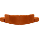  Manufacturer Color_Cognac -- Arc 146" Cognac Velvet Upholstered 6 pc Modular Sectional IMAGE 3