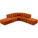  Manufacturer Color_Cognac -- Arc 146" Cognac Velvet Upholstered 6 pc Modular Sectional IMAGE 4