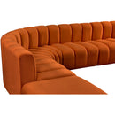  Manufacturer Color_Cognac -- Arc 146" Cognac Velvet Upholstered 6 pc Modular Sectional IMAGE 8