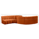Meridian Arc Cognac Velvet 6 pc Modular Sectional IMAGE 10