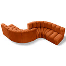 Meridian Arc Cognac Velvet 6 pc Modular Sectional IMAGE 1