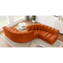  Manufacturer Color_Cognac -- Arc 145" Cognac Velvet Upholstered 6 pc Modular Sectional IMAGE 2