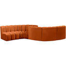  Manufacturer Color_Cognac -- Arc 145" Cognac Velvet Upholstered 6 pc Modular Sectional IMAGE 3