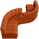  Manufacturer Color_Cognac -- Arc 145" Cognac Velvet Upholstered 6 pc Modular Sectional IMAGE 6