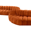  Manufacturer Color_Cognac -- Arc 145" Cognac Velvet Upholstered 6 pc Modular Sectional IMAGE 8