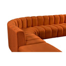 Meridian Arc Cognac Velvet 7 pc Modular Sectional IMAGE 8