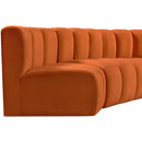  Manufacturer Color_Cognac -- Arc 162" Cognac Velvet Upholstered 7 pc Modular Sectional IMAGE 10