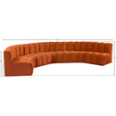  Manufacturer Color_Cognac -- Arc 162" Cognac Velvet Upholstered 7 pc Modular Sectional IMAGE 14