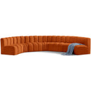  Manufacturer Color_Cognac -- Arc 162" Cognac Velvet Upholstered 7 pc Modular Sectional IMAGE 1