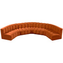 Meridian Arc Cognac Velvet 7 pc Modular Sectional IMAGE 4