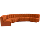  Manufacturer Color_Cognac -- Arc 162" Cognac Velvet Upholstered 7 pc Modular Sectional IMAGE 5
