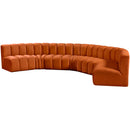  Manufacturer Color_Cognac -- Arc 162" Cognac Velvet Upholstered 7 pc Modular Sectional IMAGE 6