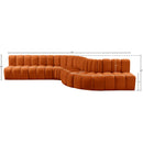 Meridian Arc Cognac Velvet 7 pc Modular Sectional IMAGE 16