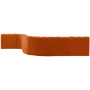  Manufacturer Color_Cognac -- Arc 170" Cognac Velvet Upholstered 7 pc Modular Sectional IMAGE 3