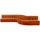  Manufacturer Color_Cognac -- Arc 170" Cognac Velvet Upholstered 7 pc Modular Sectional IMAGE 7